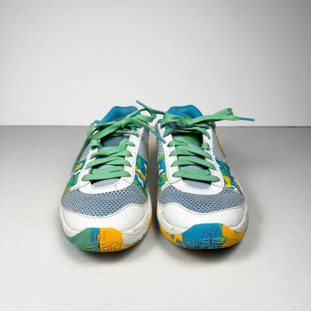 Nike Ja 1 GS Sundial Big Kids Basketball Sneaker, 5 Y/7 W blue yellow green - Picture 4 of 12